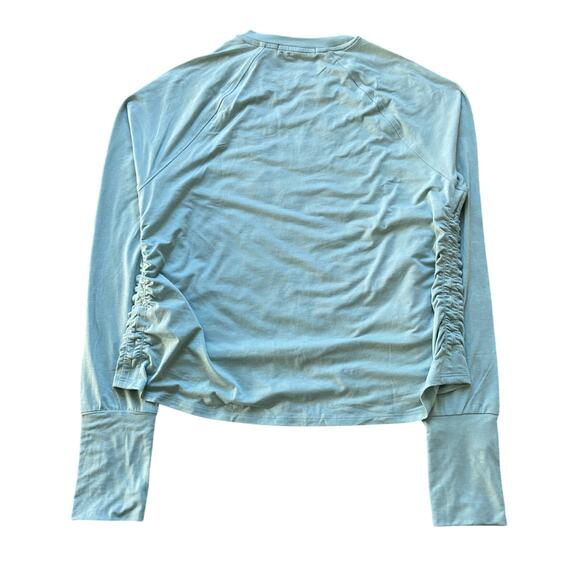 Prana Sol Searcher LS Crew Women's M Saltwater Standard Fit Thumbholes Rouching - Picture 6 of 10